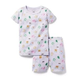 JANIE & JACK Good Night Short Pajamas in Lightening Lilac Beach Vacation Size 12
